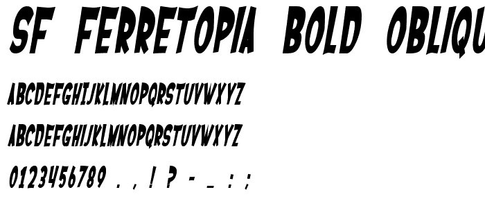 SF Ferretopia Bold Oblique font
